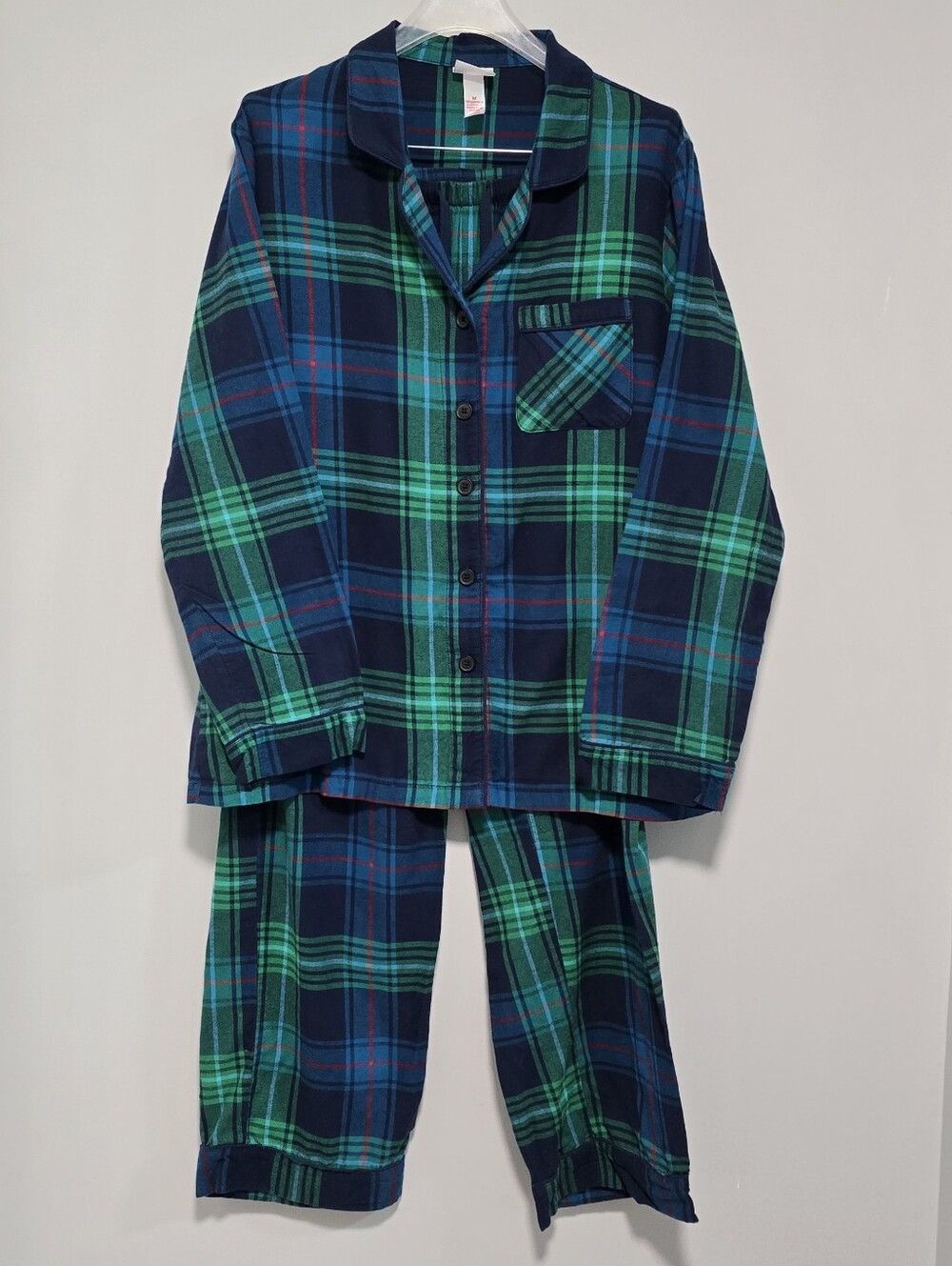 Navy & Green Plaid Pajama Set